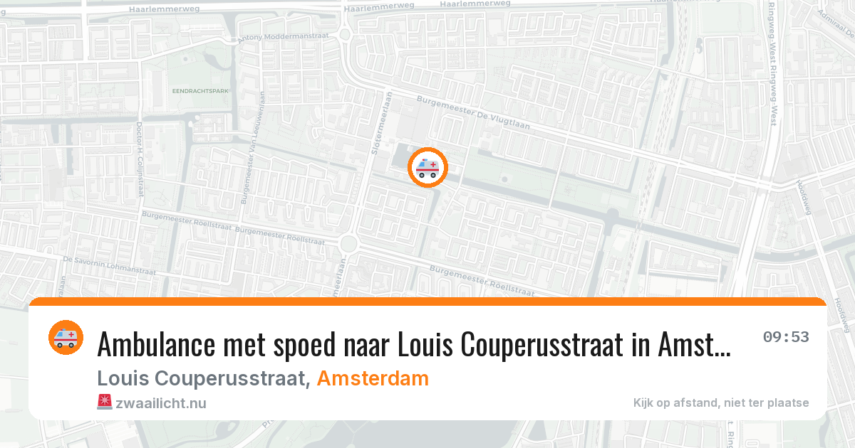 Ambulance met spoed naar Louis Couperusstraat in Amsterdam — 7 jun 2026
