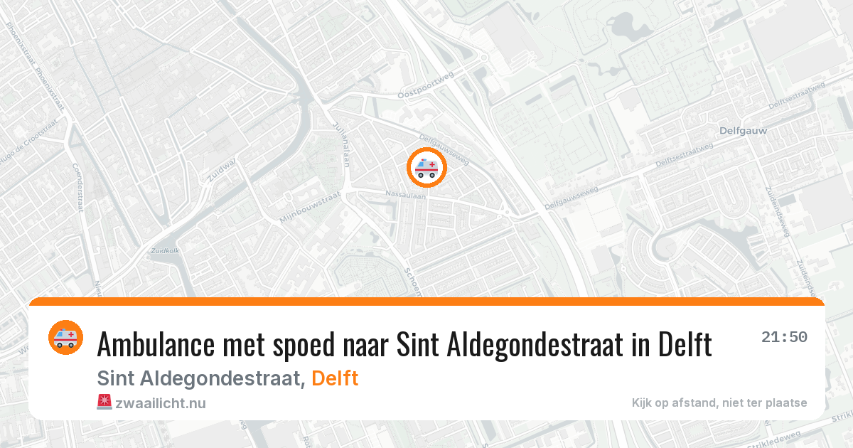 Ambulance met spoed naar Sint Aldegondestraat in Delft — 12 apr 2026