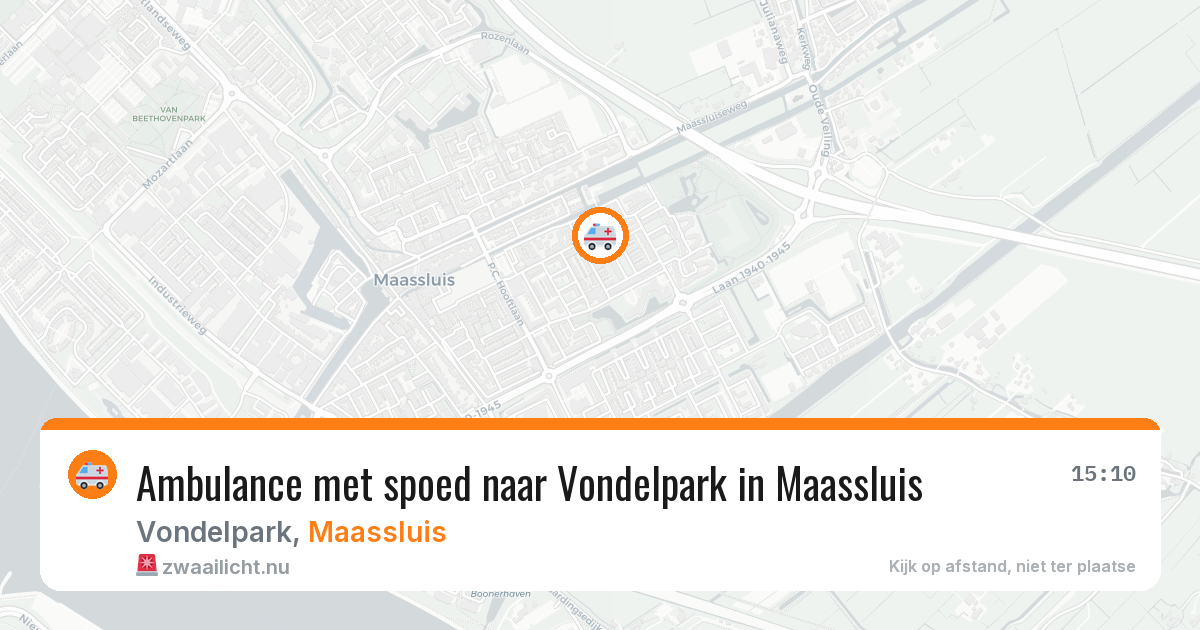Ambulance met spoed naar Vondelpark in Maassluis — 6 jun 2026
