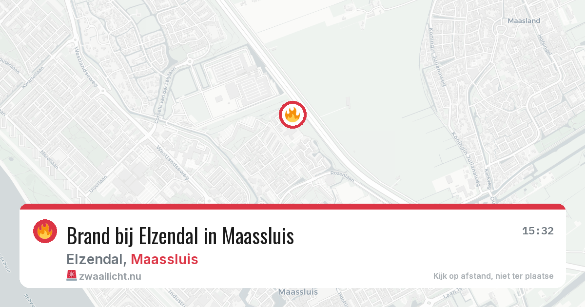 Brand bij Elzendal in Maassluis — 11 apr 2026