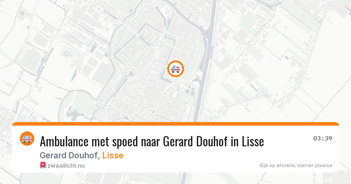 Ambulance met spoed naar Gerard Douhof in Lisse — 20 jan 2026