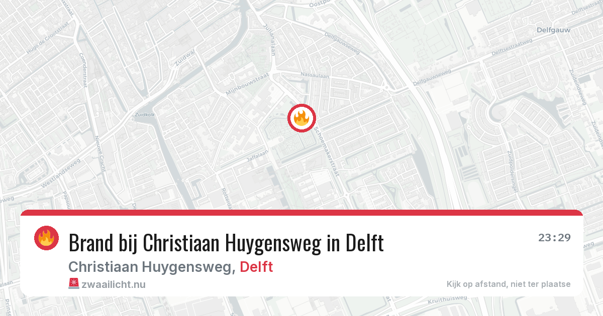 Brand bij Christiaan Huygensweg in Delft — 1 jun 2026