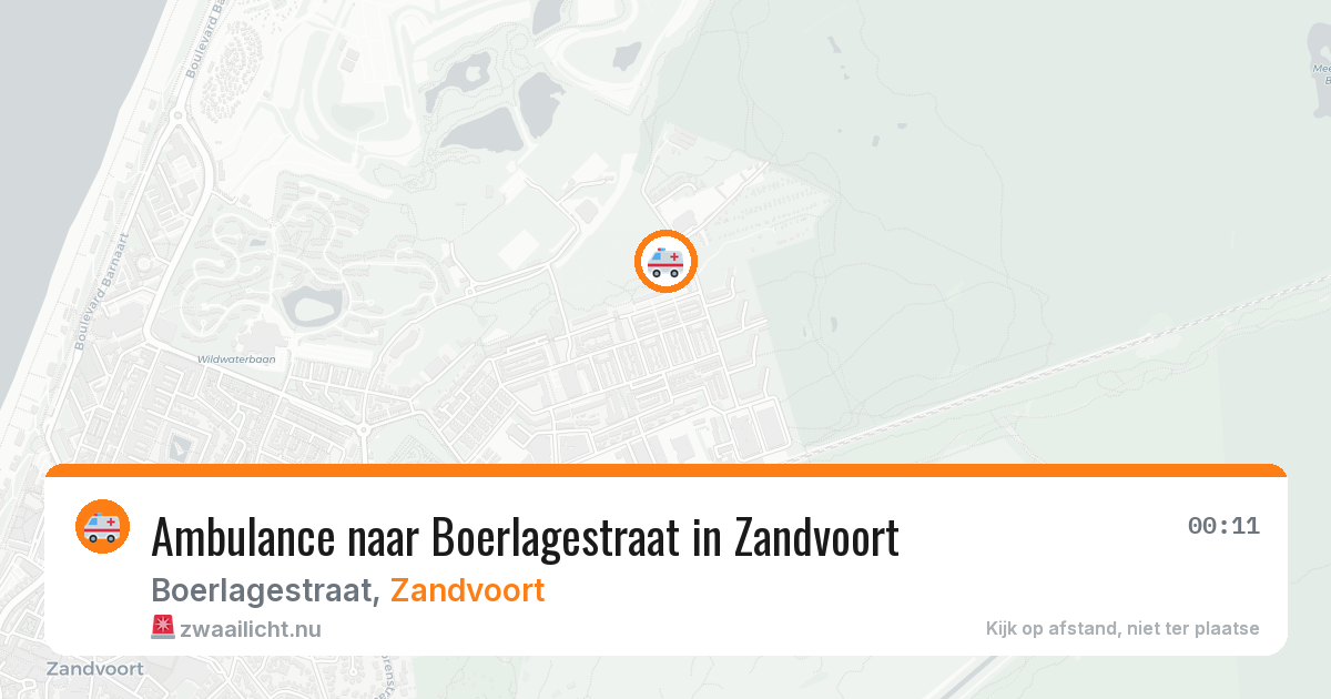 Ambulance naar Boerlagestraat in Zandvoort — 16 mrt 2026