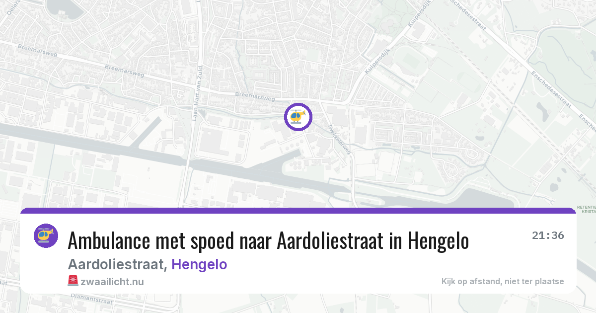 Ambulance met spoed naar Aardoliestraat in Hengelo — 20 jul 2026