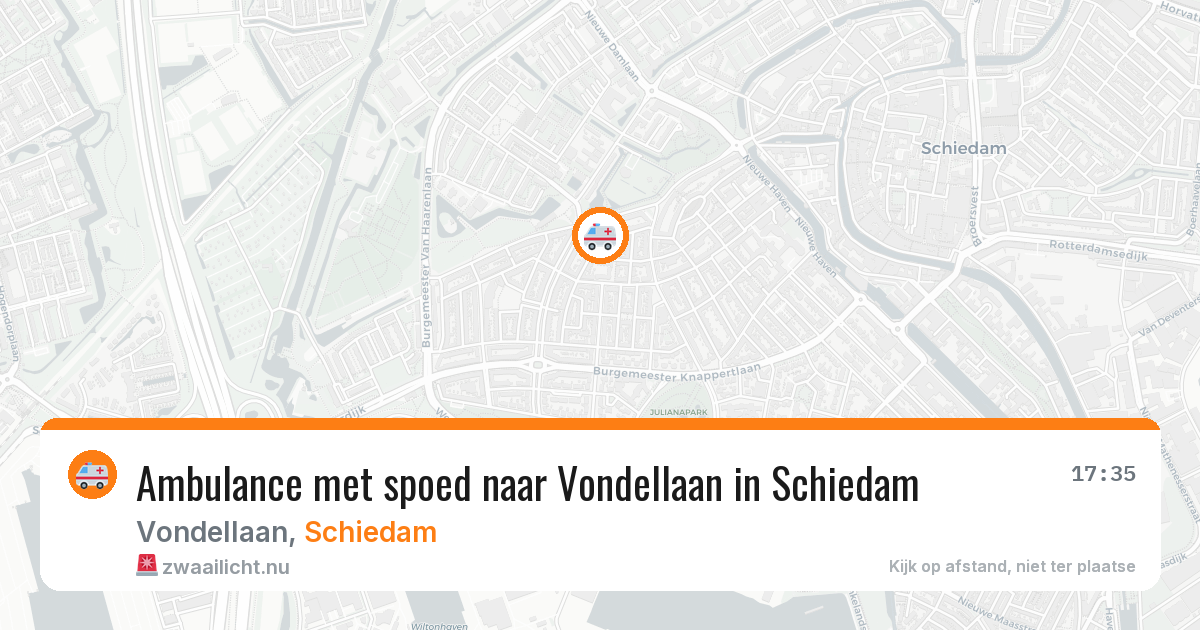 Ambulance met spoed naar Vondellaan in Schiedam — 16 mrt 2026