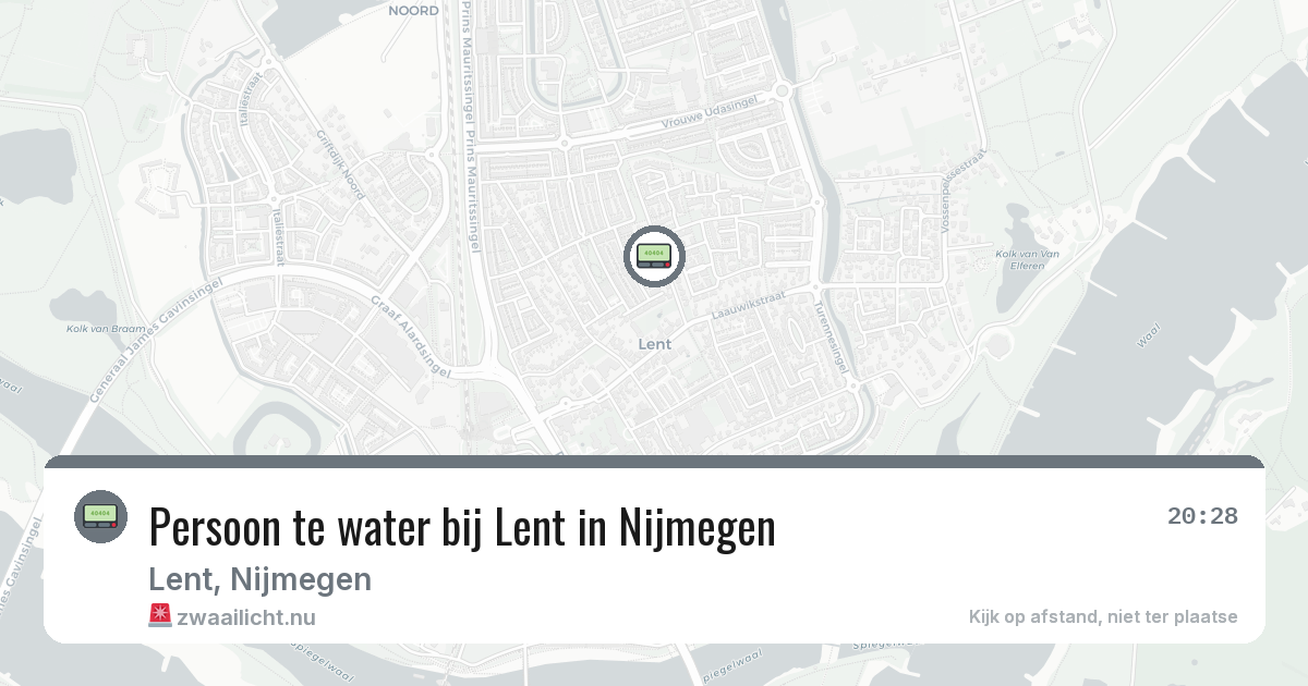 Persoon te water bij Lent in Nijmegen — 26 mei 2026