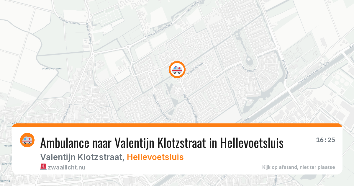 Ambulance naar Valentijn Klotzstraat in Hellevoetsluis — 16 mrt 2026