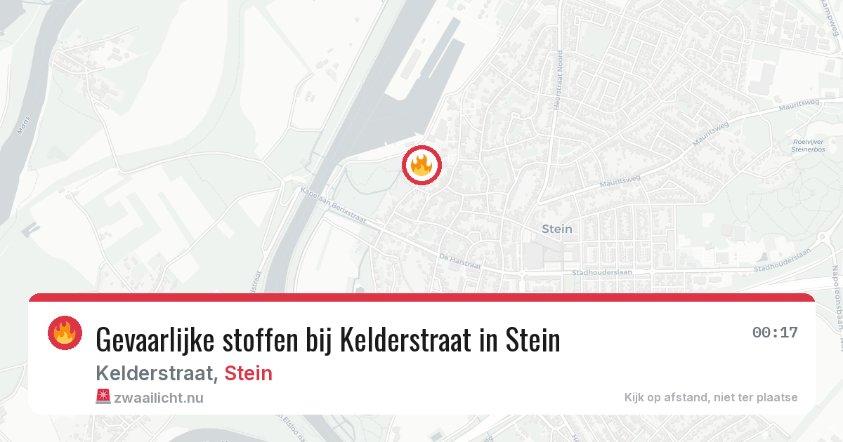 Gevaarlijke stoffen bij Kelderstraat in Stein — 24 jul 2026