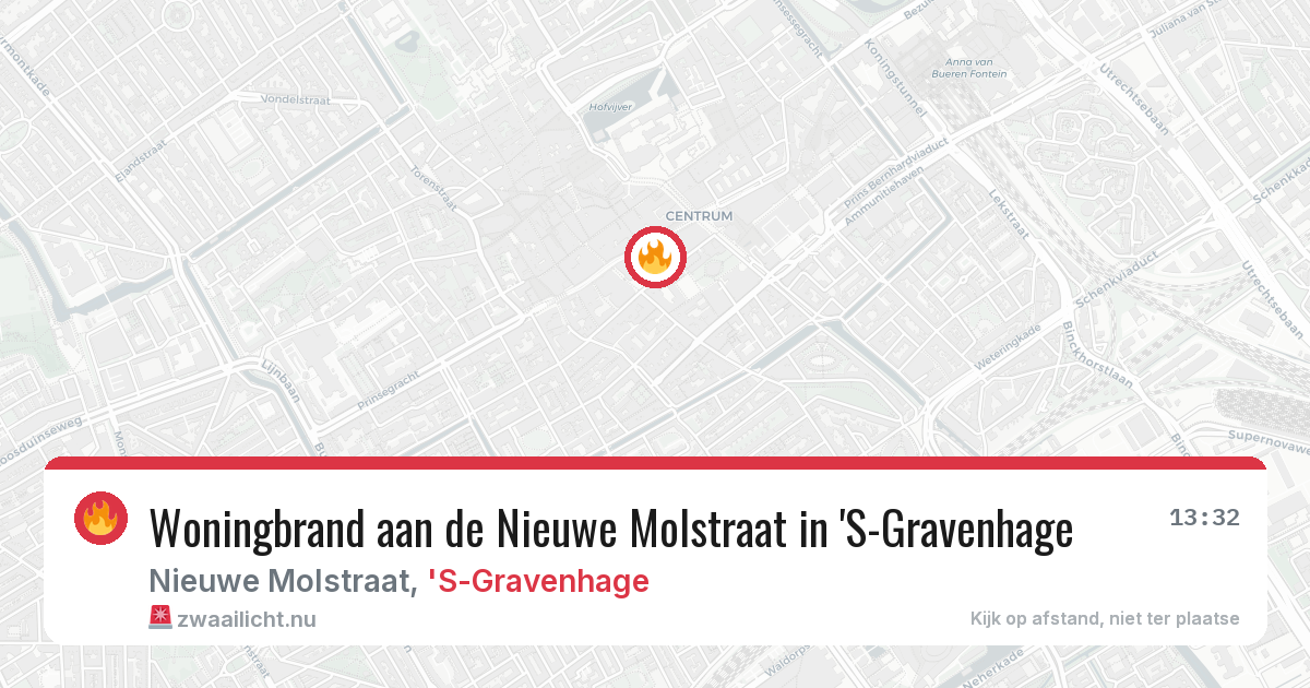 Woningbrand aan de Nieuwe Molstraat in 'S-Gravenhage — 4 apr 2026