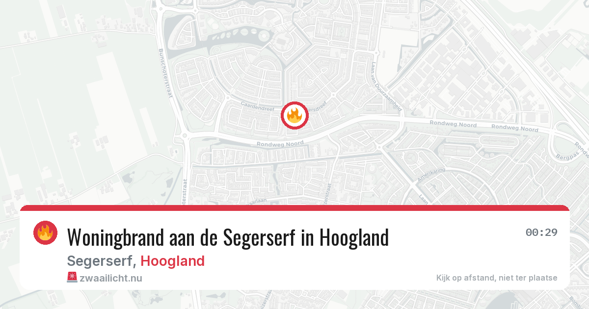 Woningbrand aan de Segerserf in Hoogland — 18 jul 2026