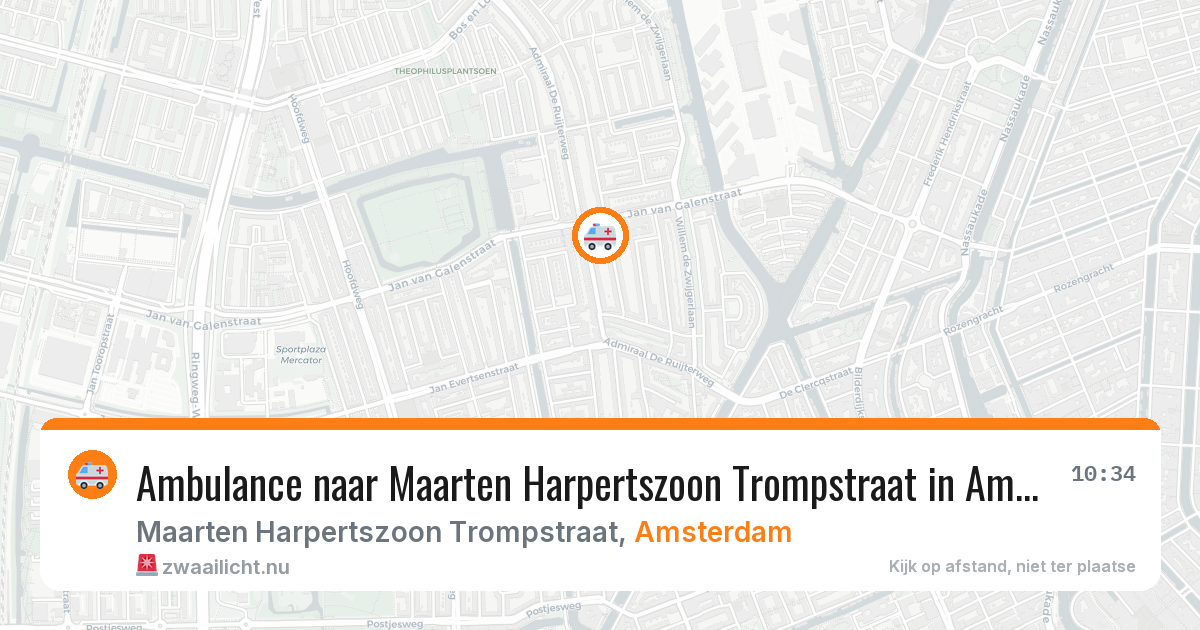 Ambulance naar Maarten Harpertszoon Trompstraat in Amsterdam — 7 jul 2026