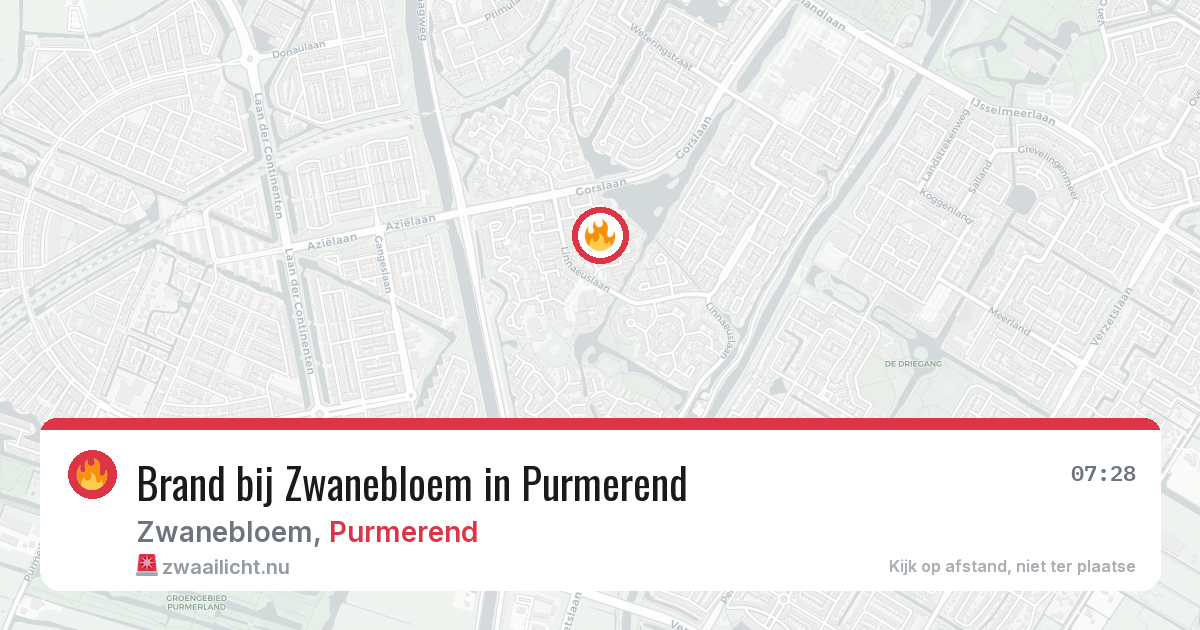 Brand bij Zwanebloem in Purmerend — 13 apr 2026