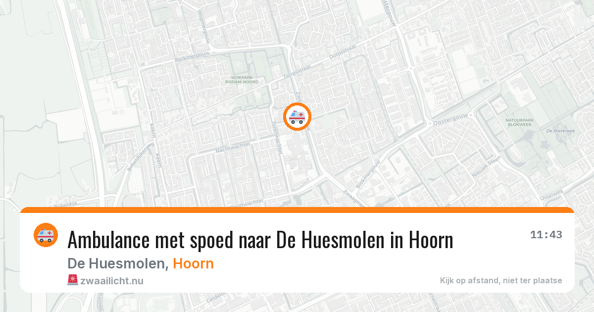 Ambulance met spoed naar De Huesmolen in Hoorn — 10 jul 2026