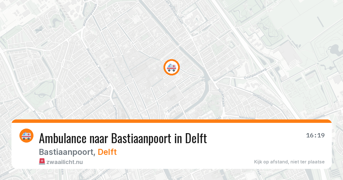 Ambulance naar Bastiaanpoort in Delft — 1 apr 2026