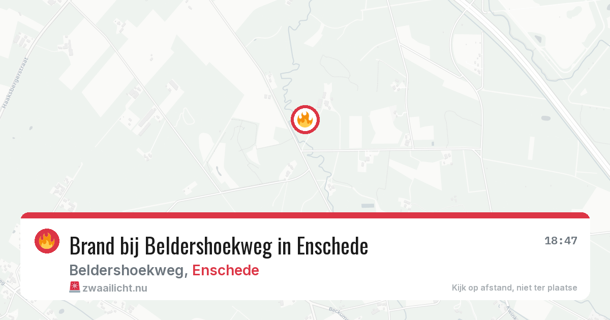 Brand bij Beldershoekweg in Enschede — 29 mei 2026