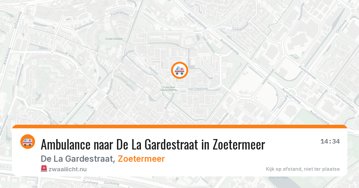Ambulance naar De La Gardestraat in Zoetermeer — 16 jul 2026