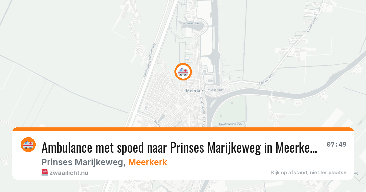 Ambulance met spoed naar Prinses Marijkeweg in Meerkerk — 13 apr 2026