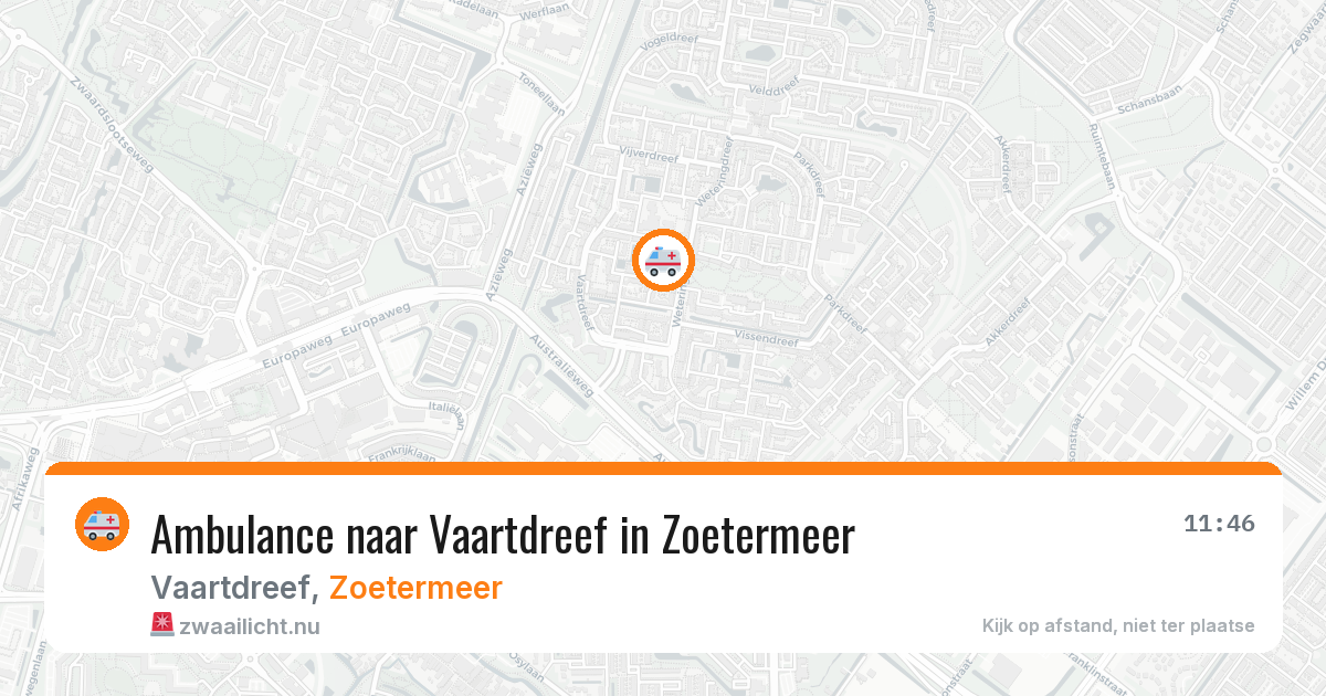 Ambulance naar Vaartdreef in Zoetermeer — 14 jul 2026