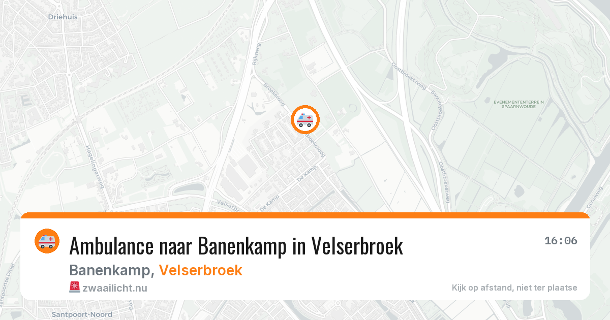 Ambulance naar Banenkamp in Velserbroek — 14 mrt 2026