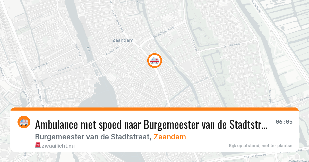 Ambulance met spoed naar Burgemeester van de Stadtstraat in Zaandam — 21 jul 2026