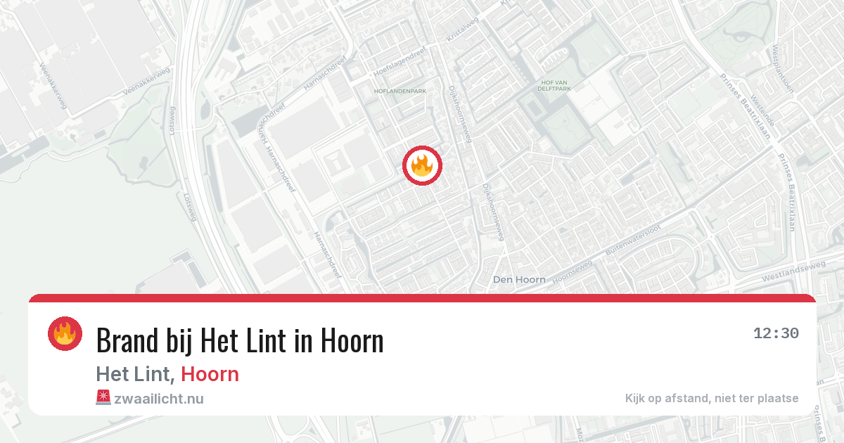 Brand bij Het Lint in Hoorn — 17 jul 2026