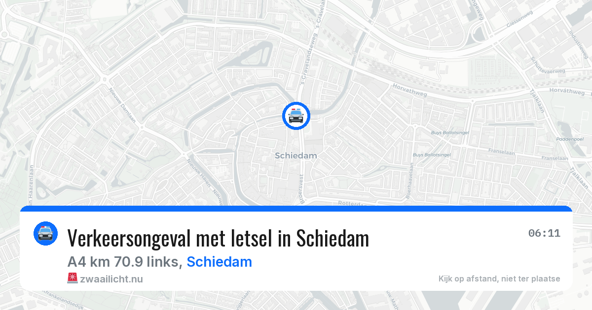 Verkeersongeval met letsel in Schiedam — 22 jul 2026