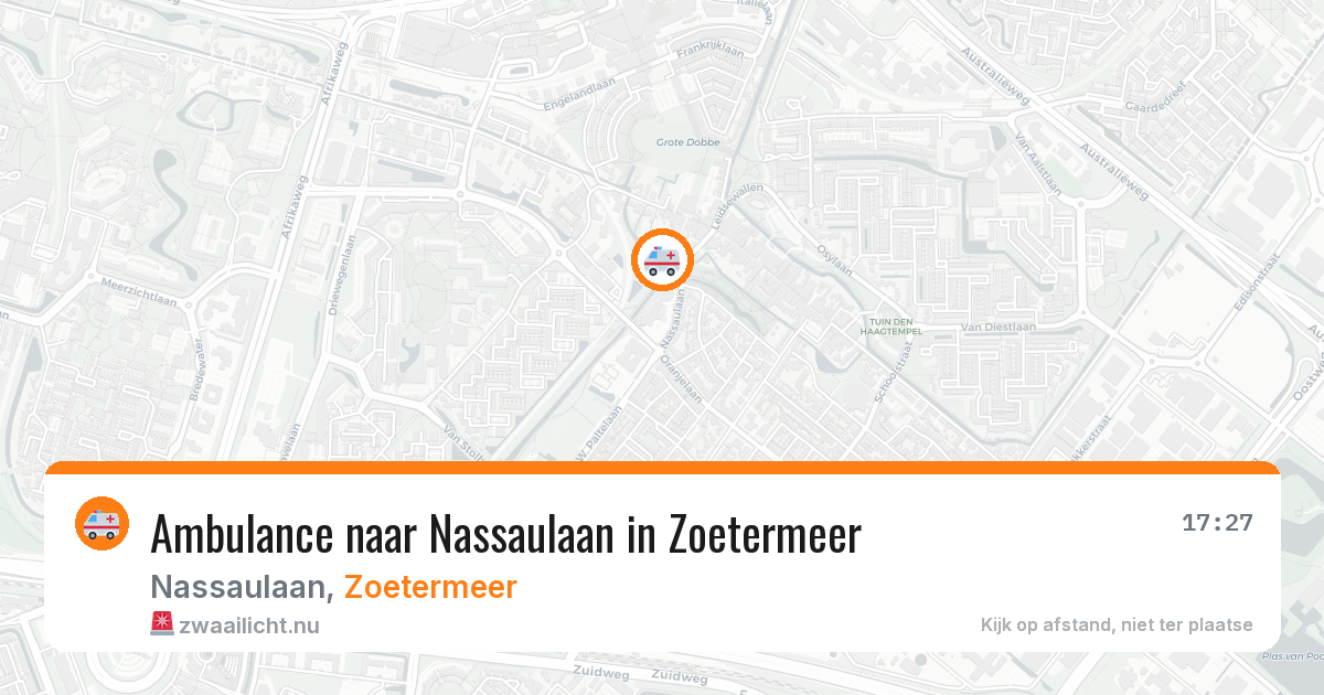 Ambulance naar Nassaulaan in Zoetermeer — 11 mei 2026