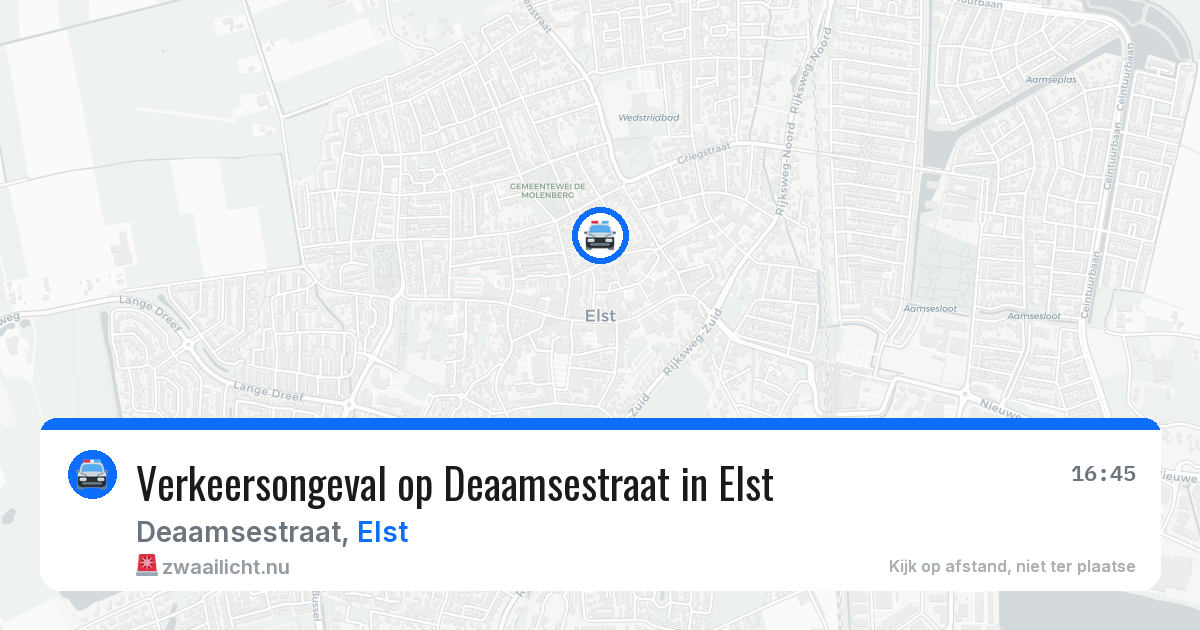 Verkeersongeval op Deaamsestraat in Elst — 26 jun 2026