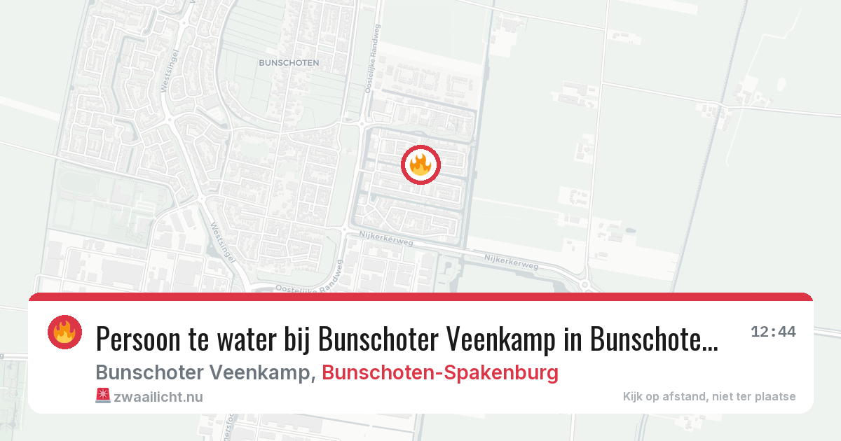 Persoon te water bij Bunschoter Veenkamp in Bunschoten-Spakenburg — 27 mrt 2026