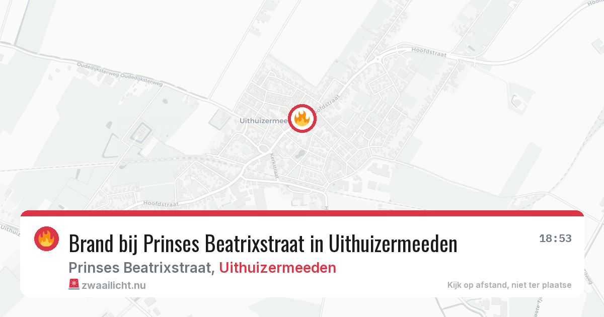 Brand bij Prinses Beatrixstraat in Uithuizermeeden — 17 mei 2026