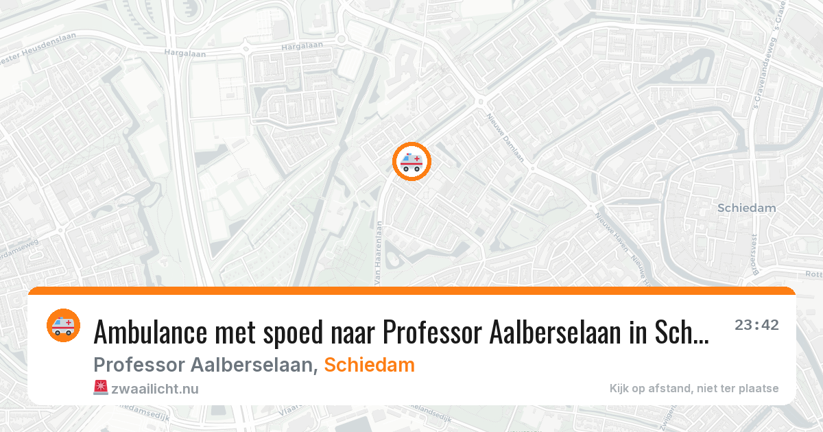 Ambulance met spoed naar Professor Aalberselaan in Schiedam — 24 mrt 2026