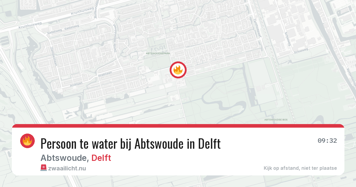 Persoon te water bij Abtswoude in Delft — 26 mei 2026