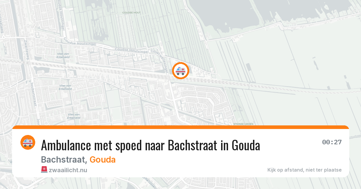 Ambulance met spoed naar Bachstraat in Gouda — 17 mrt 2026