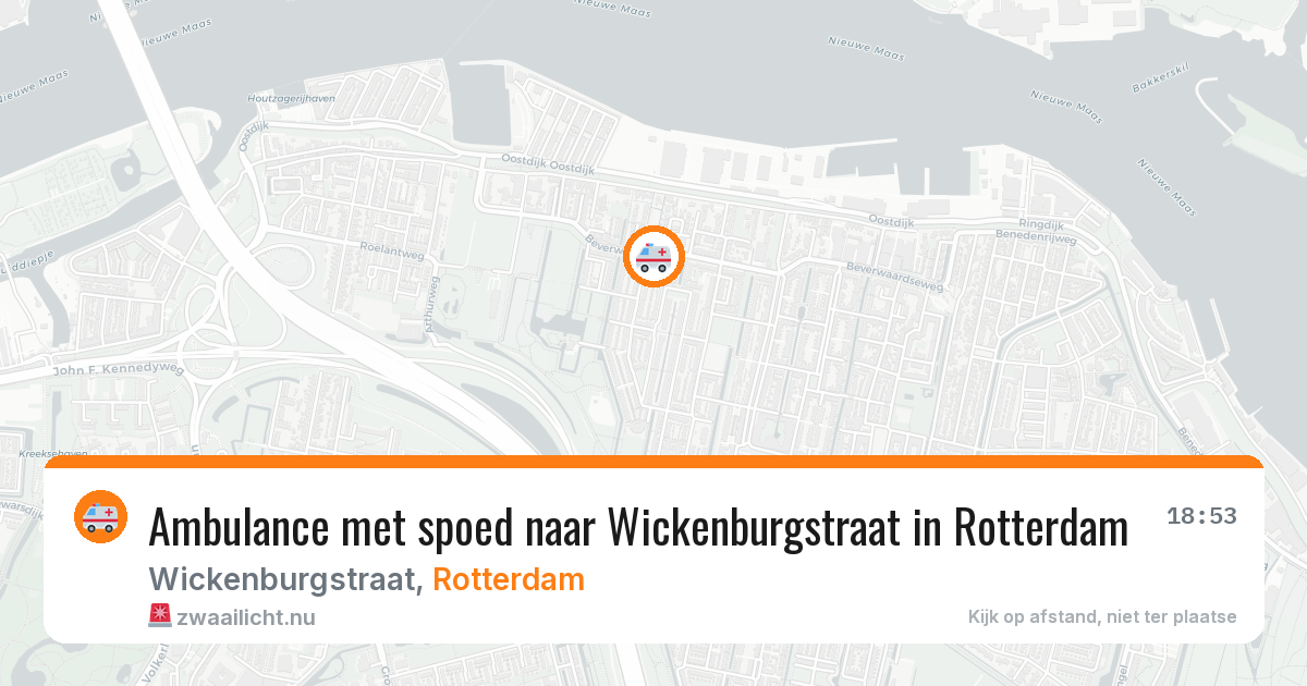 Ambulance met spoed naar Wickenburgstraat in Rotterdam — 19 mrt 2026