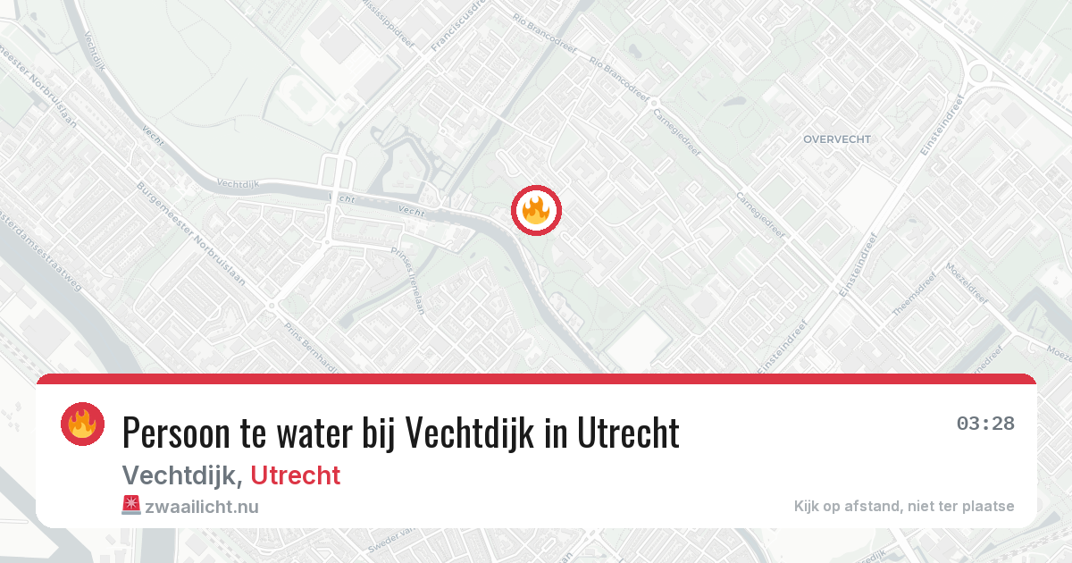 Persoon te water bij Vechtdijk in Utrecht — 13 jul 2026