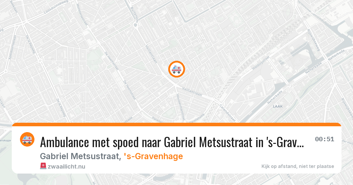 Ambulance met spoed naar Gabriel Metsustraat in 's-Gravenhage — 17 jul 2026