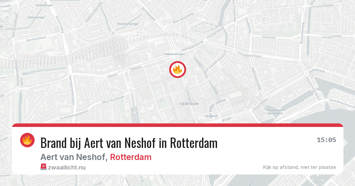 Brand bij Aert van Neshof in Rotterdam — 22 mrt 2026
