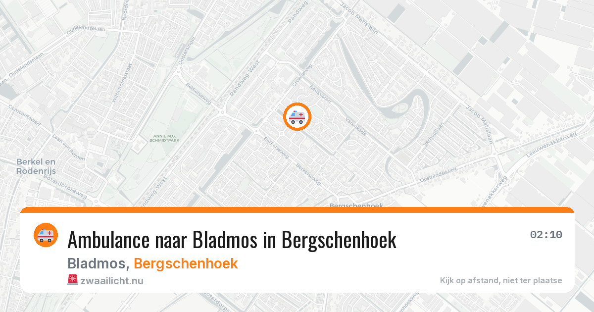 Ambulance naar Bladmos in Bergschenhoek — 25 jul 2026