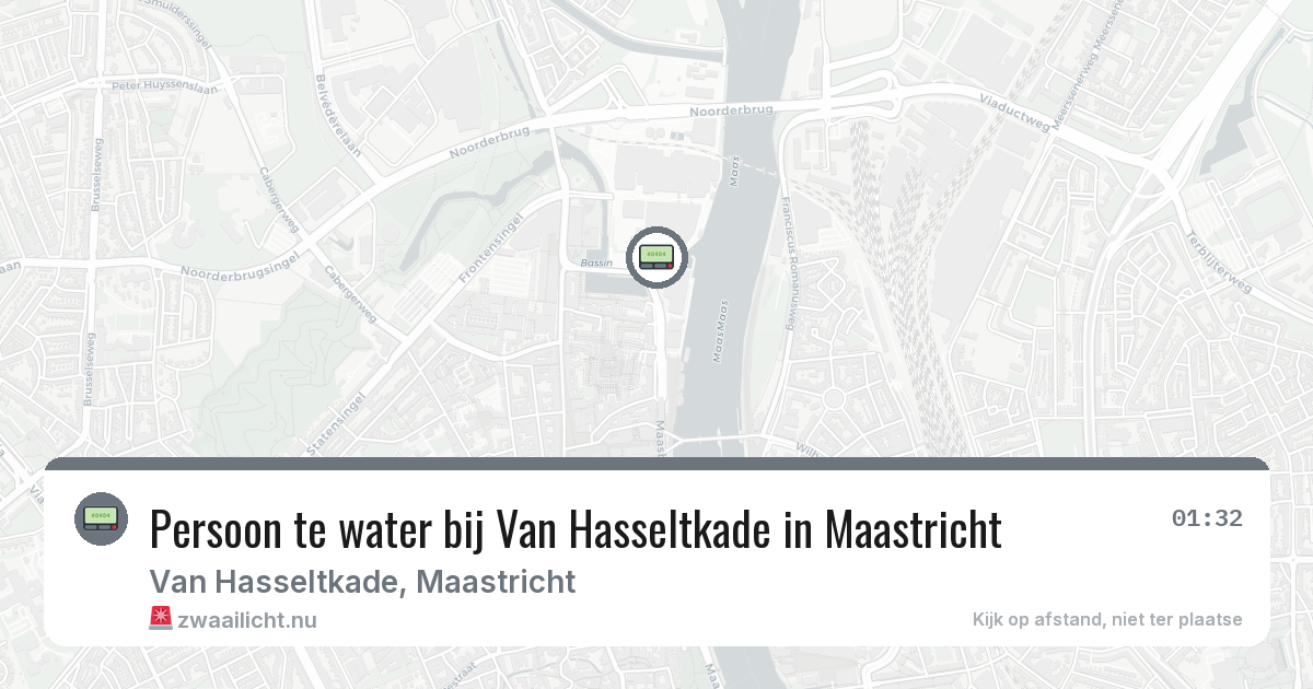 Persoon te water bij Van Hasseltkade in Maastricht — 25 jul 2026