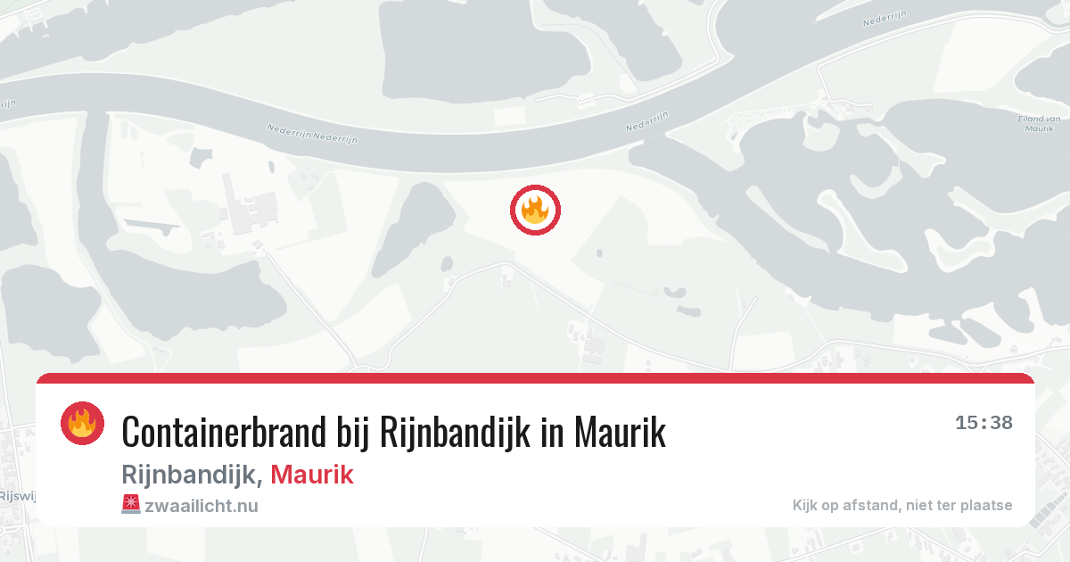 Containerbrand bij Rijnbandijk in Maurik — 16 jul 2026