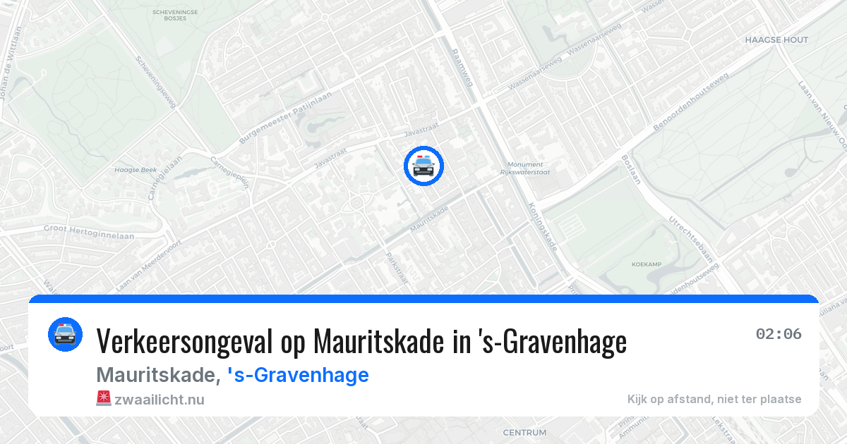 Verkeersongeval op Mauritskade in 's-Gravenhage — 19 jul 2026
