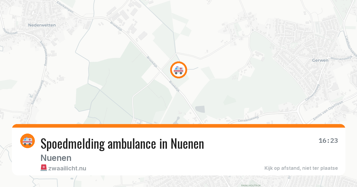 Spoedmelding ambulance in Nuenen — 16 mrt 2026