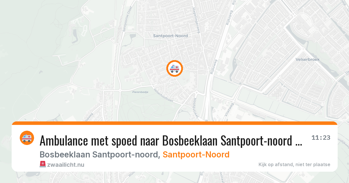 Ambulance met spoed naar Bosbeeklaan Santpoort-noord in Santpoort-Noord — 14 jul 2026
