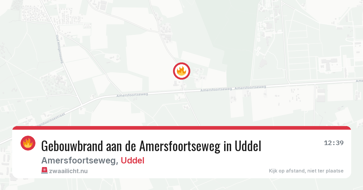 Gebouwbrand aan de Amersfoortseweg in Uddel — 20 jul 2026