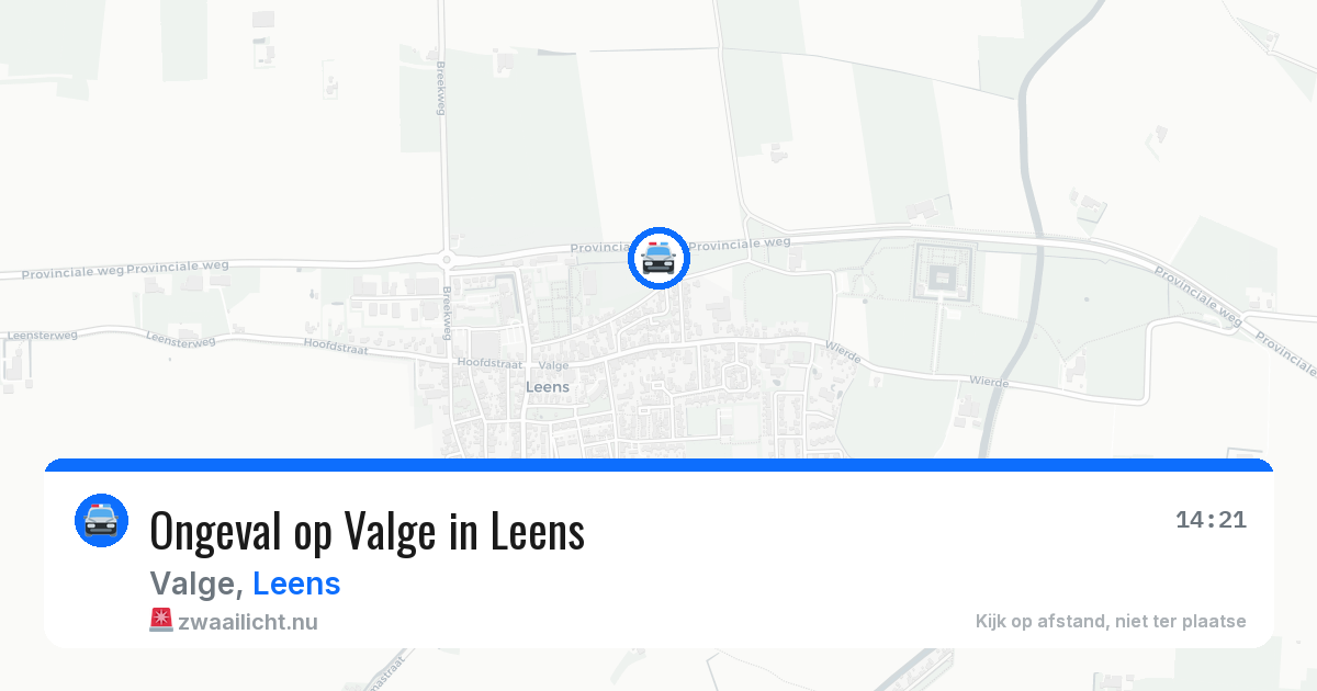Ongeval op Valge in Leens — 12 jul 2026