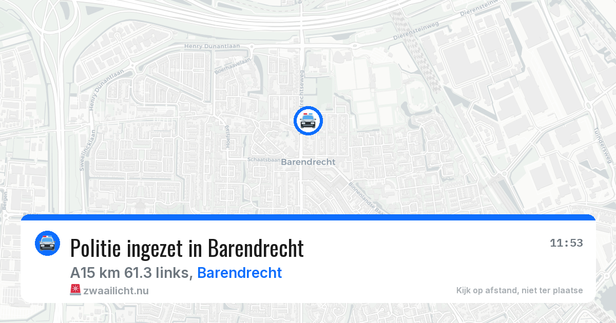 Politie ingezet in Barendrecht — 23 jul 2026 | 🚨 Zwaailicht.nu