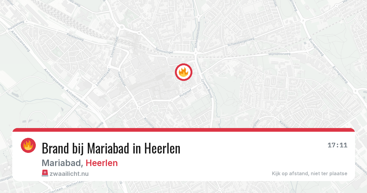 Brand bij Mariabad in Heerlen — 23 apr 2026