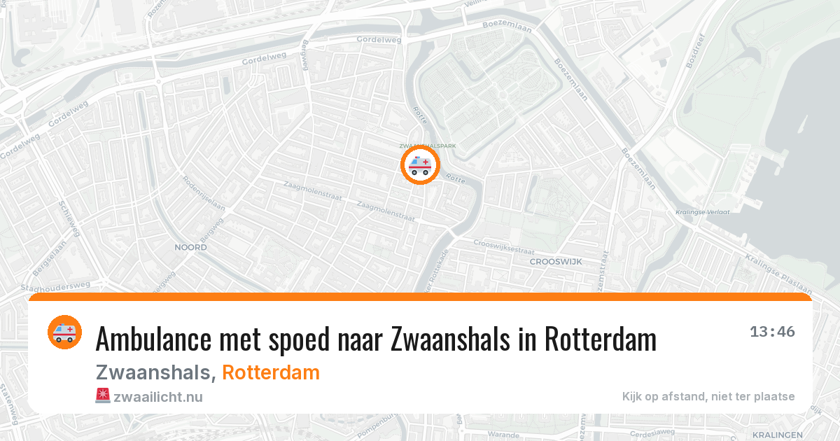 Ambulance met spoed naar Zwaanshals in Rotterdam — 13 jul 2026