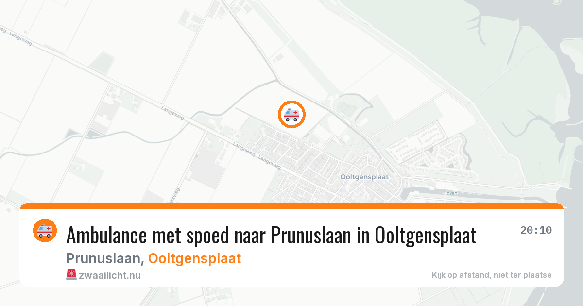 Ambulance met spoed naar Prunuslaan in Ooltgensplaat — 19 jul 2026