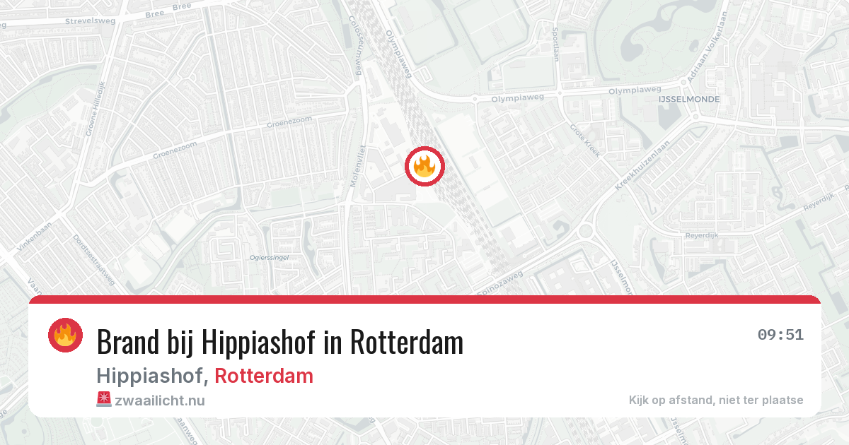 Brand bij Hippiashof in Rotterdam — 21 mrt 2026